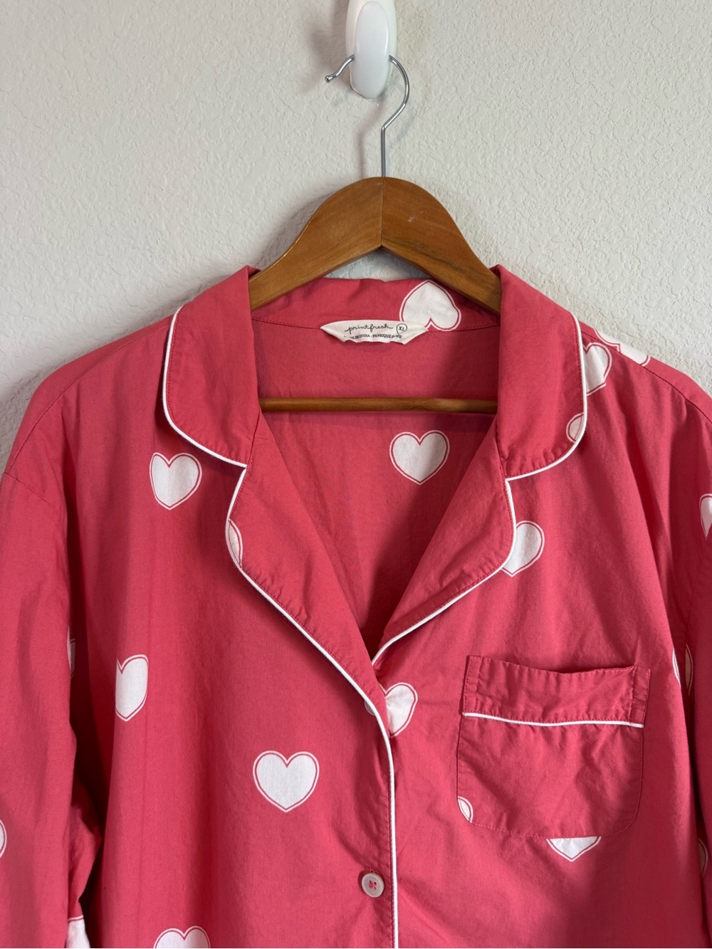 Printfresh Queen of Hearts Print Long Sleeve Top & Shorts Pajama Set Size XL - Picture 4 of 16